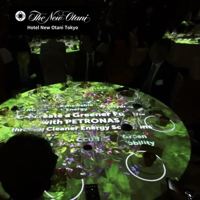 Table projection at Hotel New Otani Tokyo